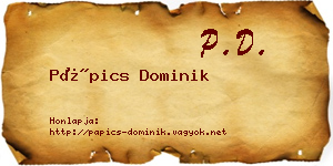 Pápics Dominik névjegykártya